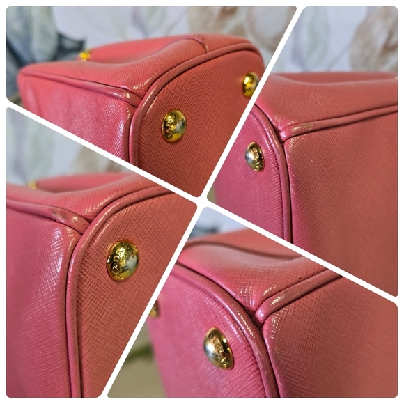 PRADA | Authentic Saffiano Lux Leather Galleria Double Zip in Pink sz S (10") - Picture 6 of 16